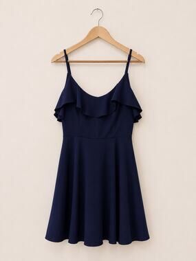 Altar'd State Navy Fit and Flare Mini Dress Sz M Clubwear Mini Coquette Dainty